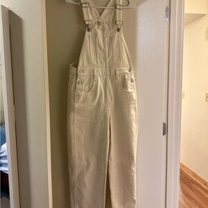 Madewell cream overalls
